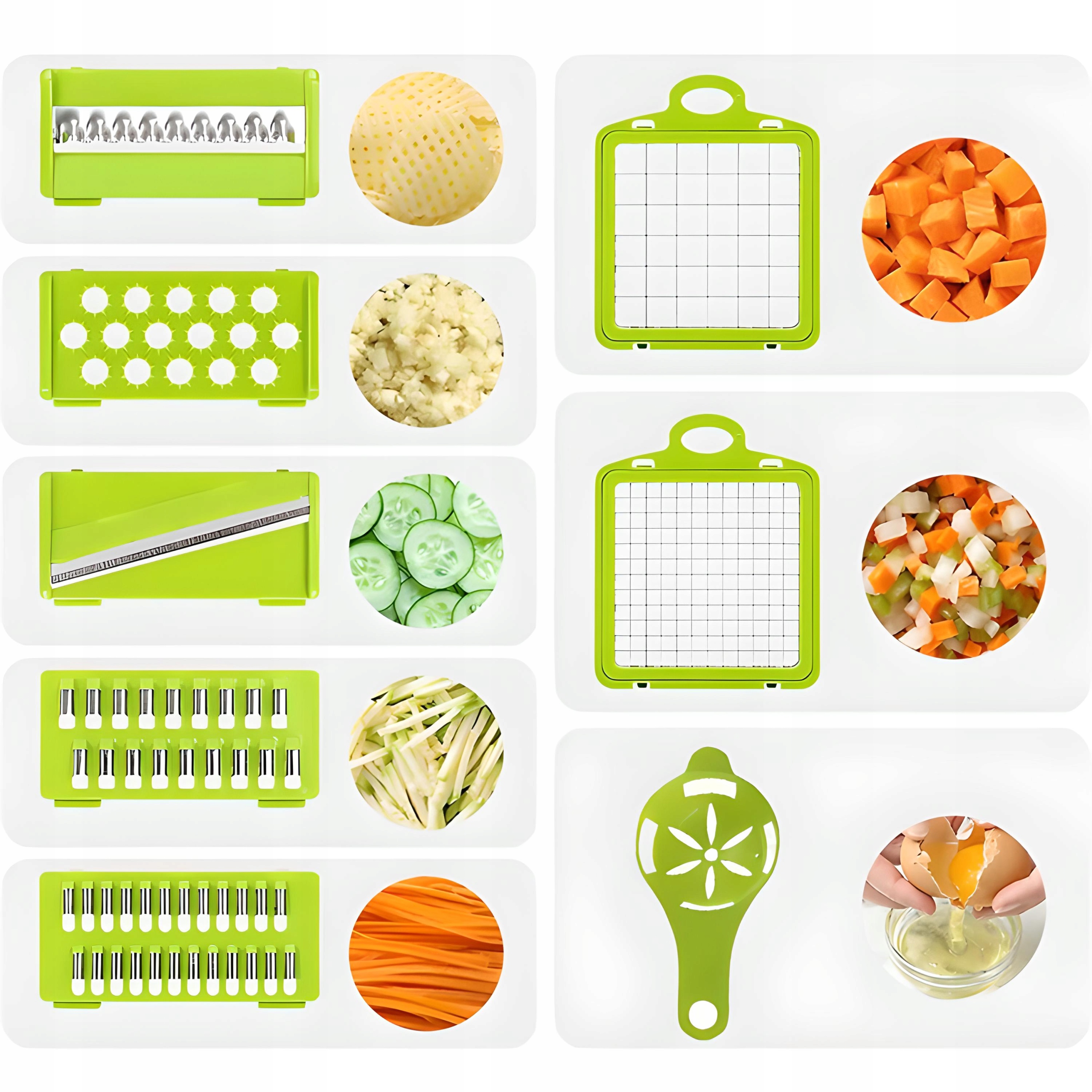 KRAJALNICA SZATKOWNICA DO WARZYW I OWOCÓW TARKA WIELOFUNKCYJNA SOLIDNA 14W1 EAN (GTIN) 5906479894148