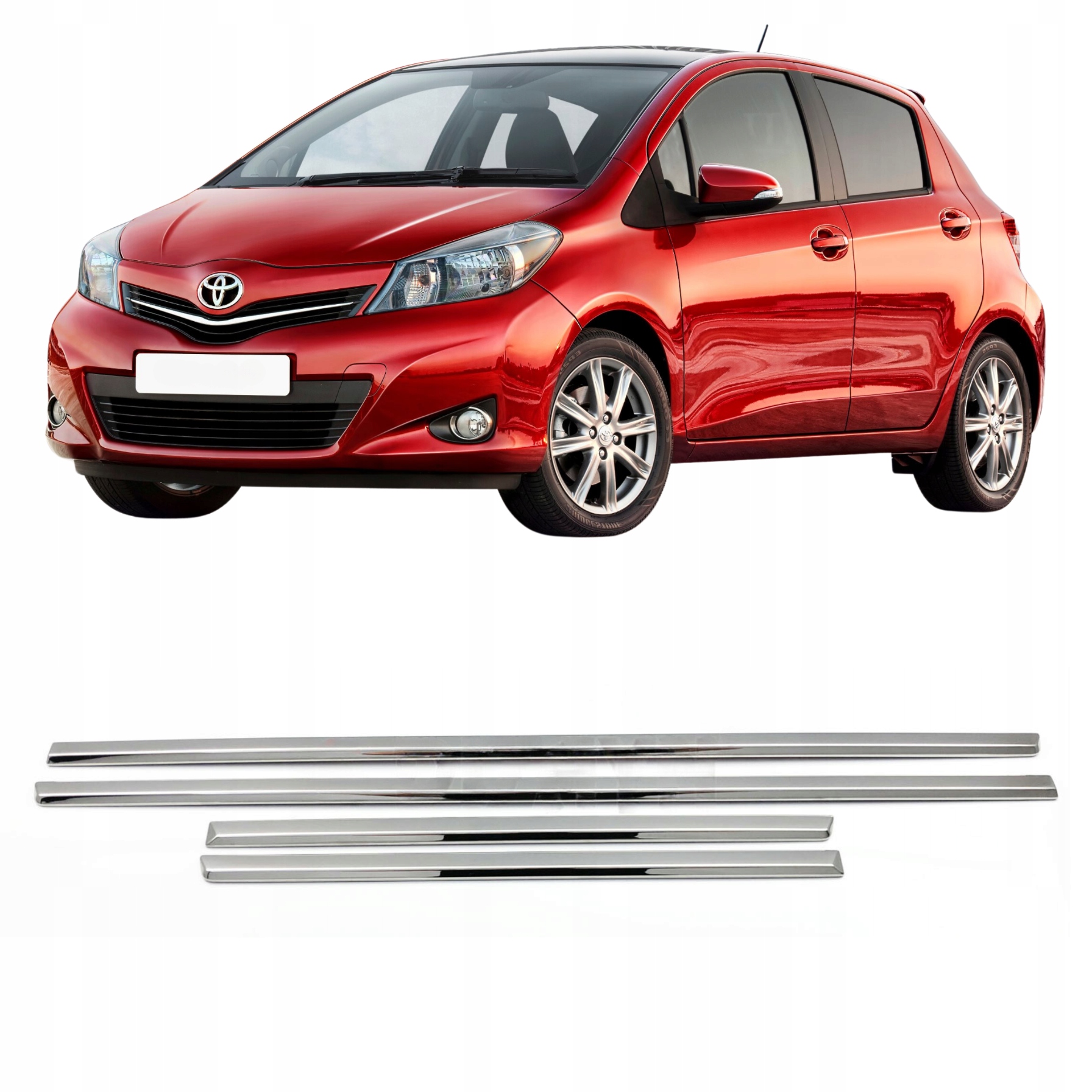 Bočné lišty na dvere nerezová oceľ chróm Toyota Yaris 2012-2020