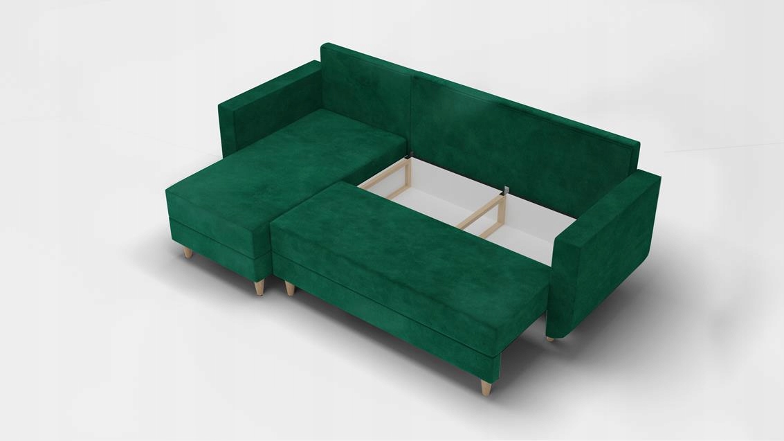 Narożnik Skandynawski BALDUR sprężyna bonell welur Marka Moderno Meble