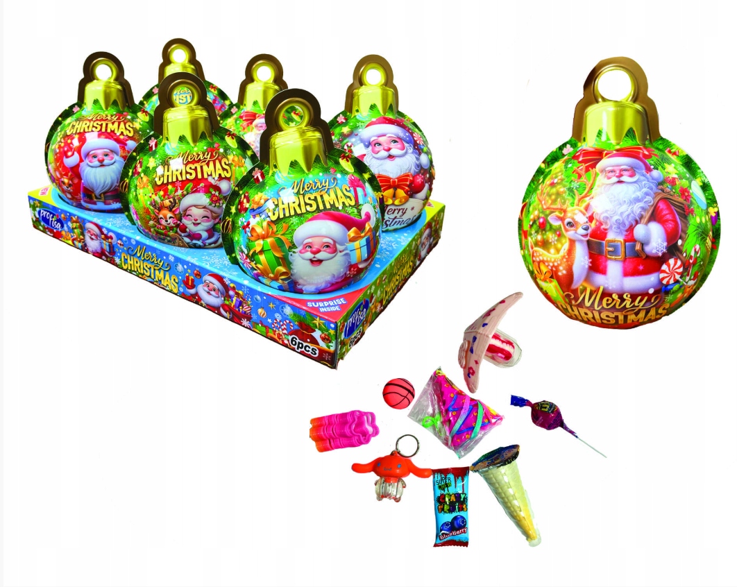 Levně Vánoční ozdoba Veselé Vánoce plastová 6 Ks 35 g