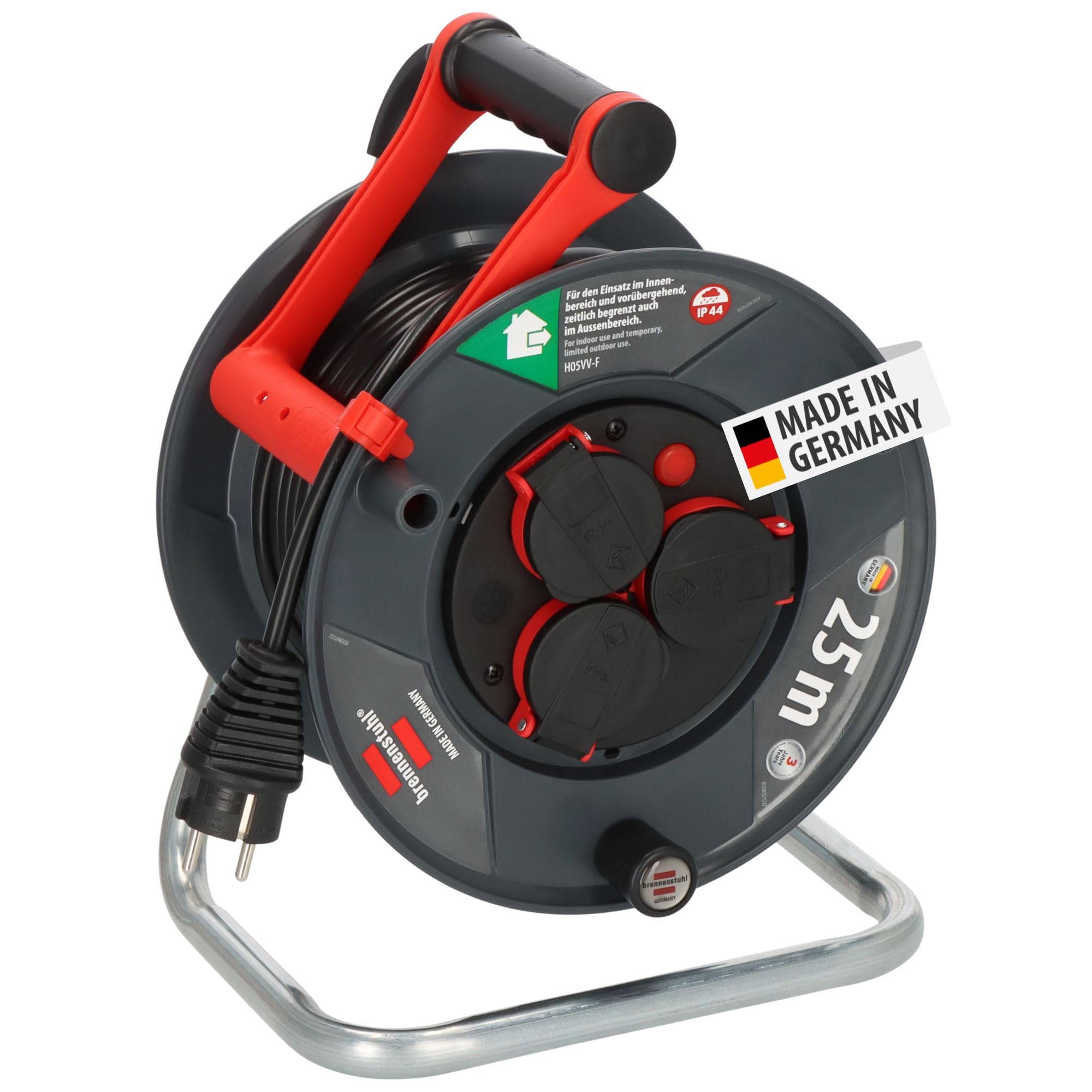 BRENNENSTUHL Garant V2 Kabeltrommel 25m Zewnętrzna 3 Gniazda IP44 — miniatura 2