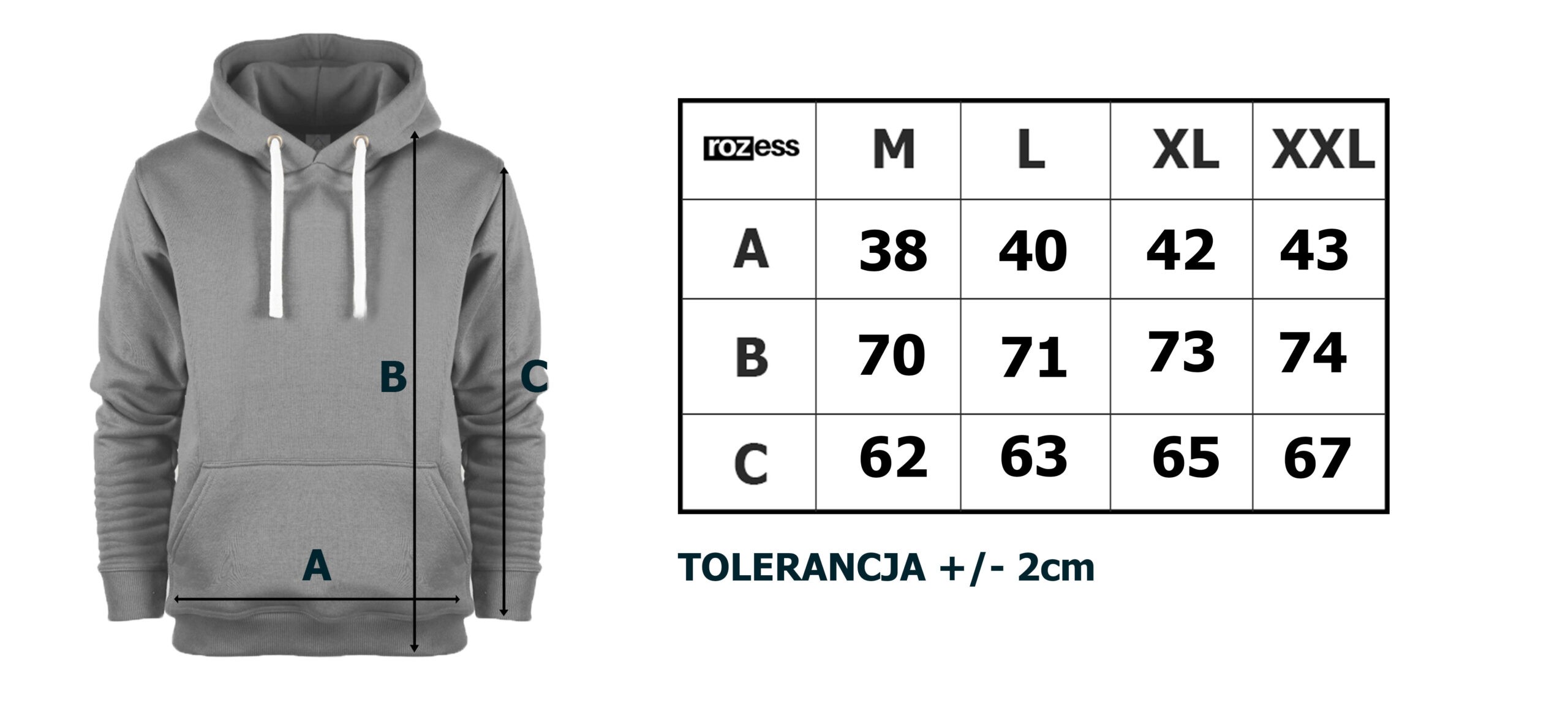 Bluza męska z kapturem ESSA szara L Dekolt inny