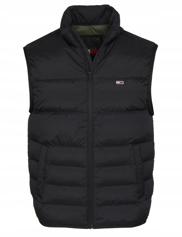 Tommy Jeans bunda bez rukávů, prošívaný, péřový, černý, Xs