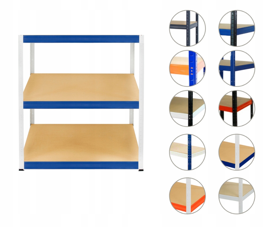 Kovový regál, skladový garážový regál Helios Hwn 106x075x30 3x400 kg