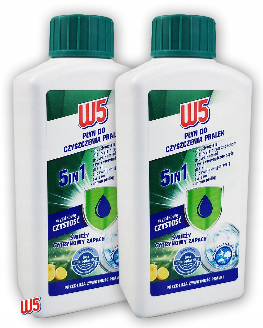 

Płyn W5 Do Czyszczenia Pralek 2x250ml