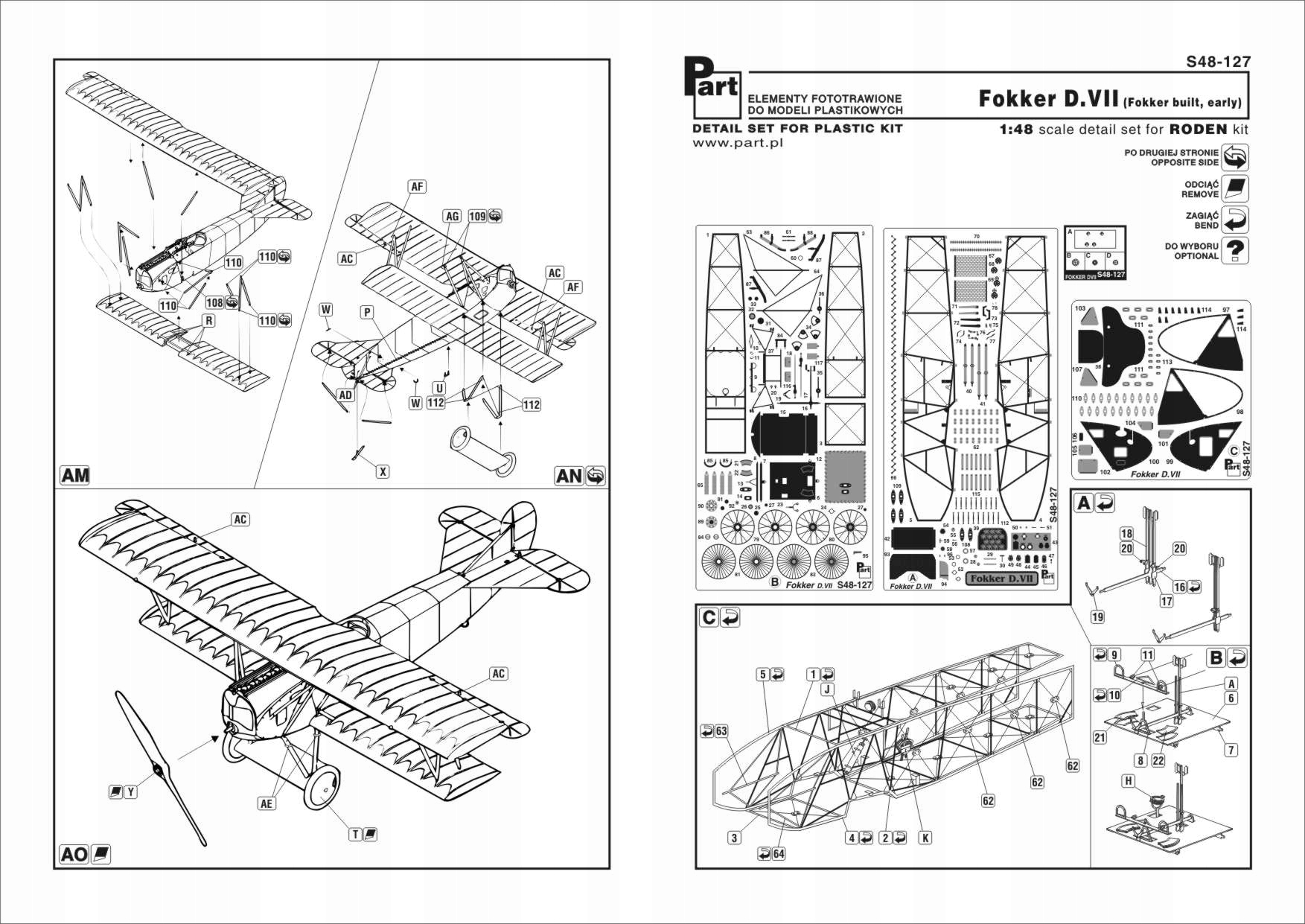 Díl S48-127 1/48 Fokker D.VII (Roden)
