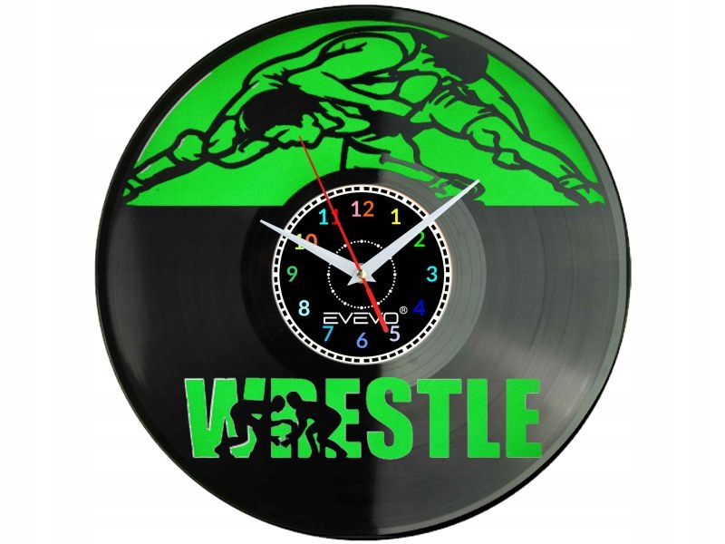 Nástěnné Hodiny Wrestling Zásoby Fluorescenční Pozadí Vinylová Deska Dárek