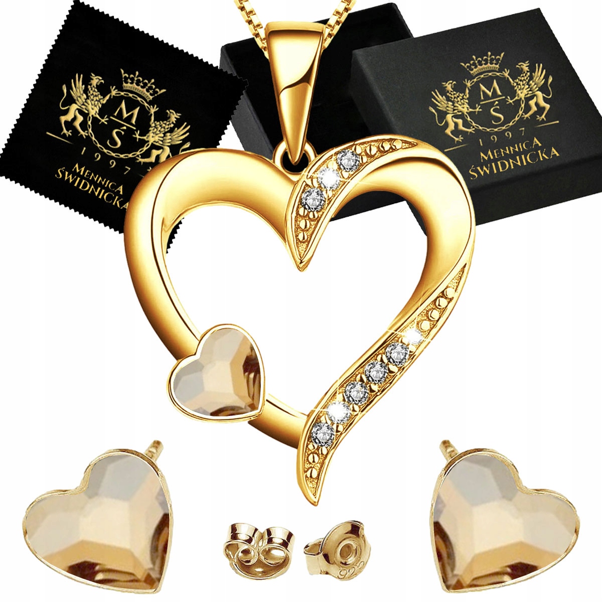 Dárková sada Dárek ze zlata Stříbro 925 a srdce pro ženy