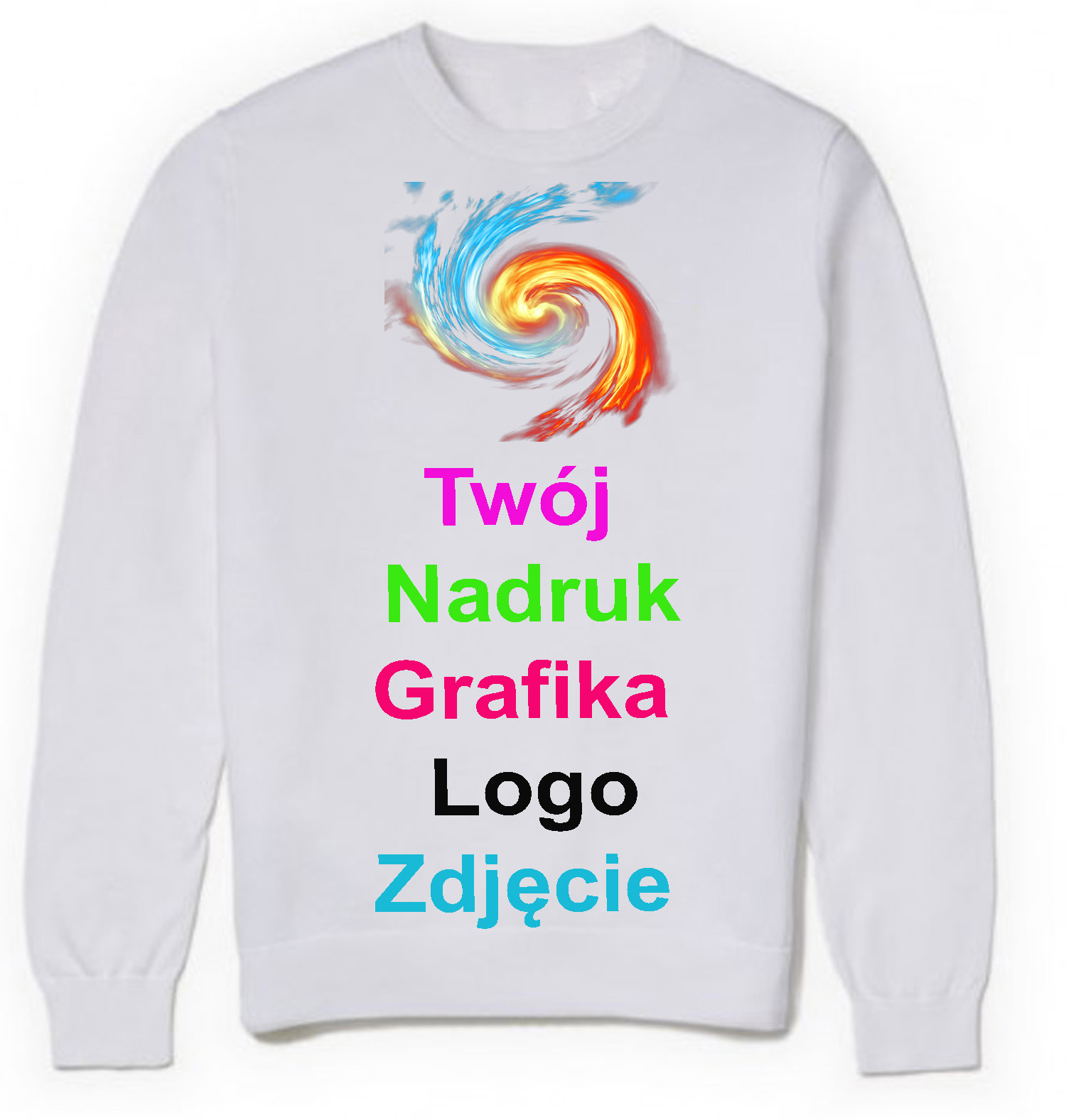 

Gładka Bluza Dresowa Unisex z Własnym Nadrukiem