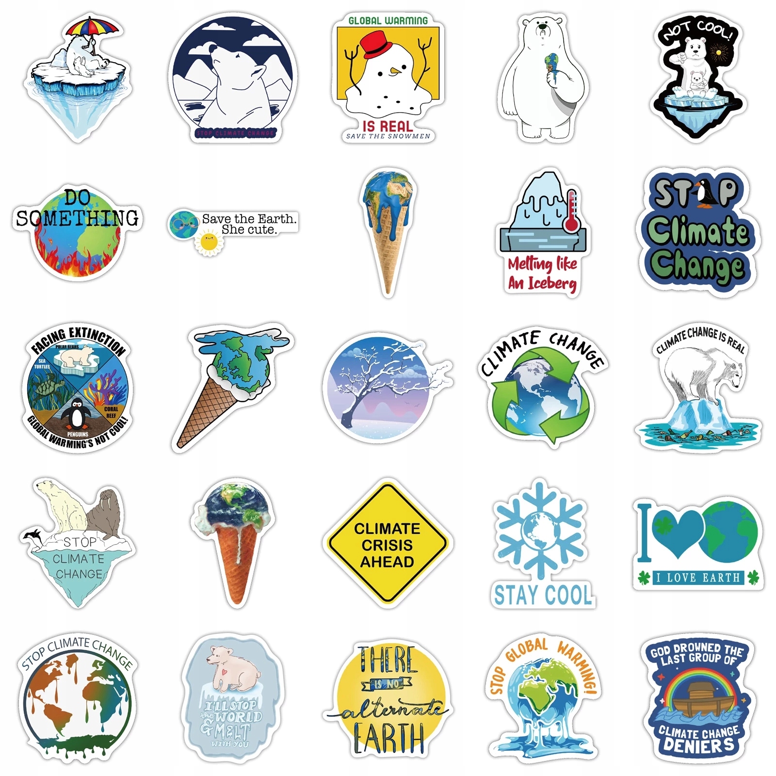 NAKLEJKI NA ROWER WALIZKE LAPTOP MIX CLIMATE 50szt Długość 6 mm