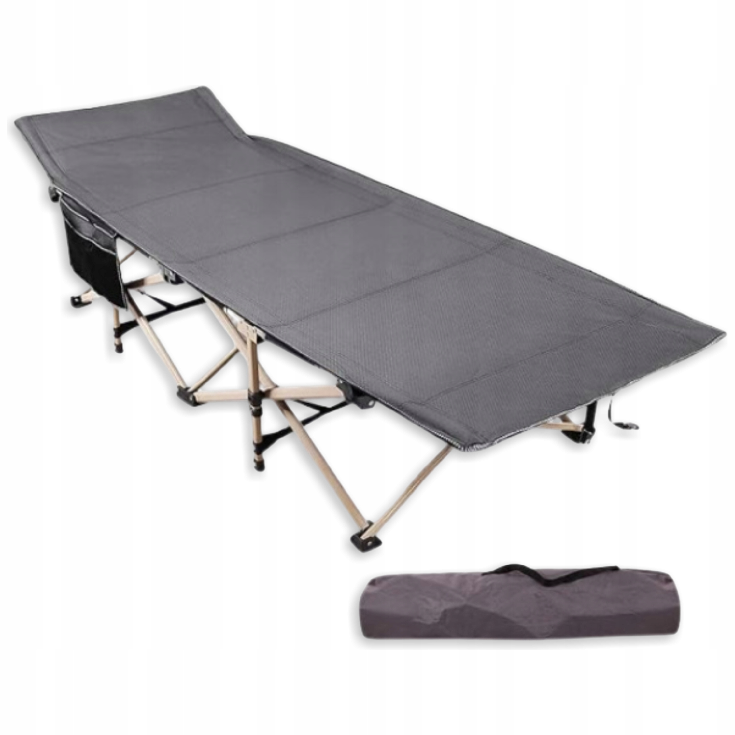 Skládací kempingová postel šedá 190 x 71 cm Redcamp XXL Extra široká