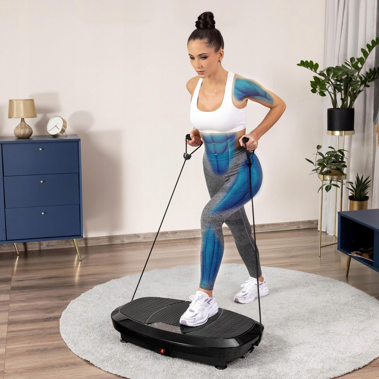 ВІБРАЦІЙНА ПЛАТФОРМА ВІБРАЦІЙНИЙ МАСАЖЕР 3D ФІТНЕС З КАБЕЛЯМИ XP750 GYMTEK Модель XP750