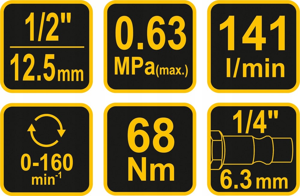 GRZECHOTKA PNEUMATYCZNA 1/2" 68NM 81118 VOREL Rodzaj klucz udarowy kątowy/grzechotka