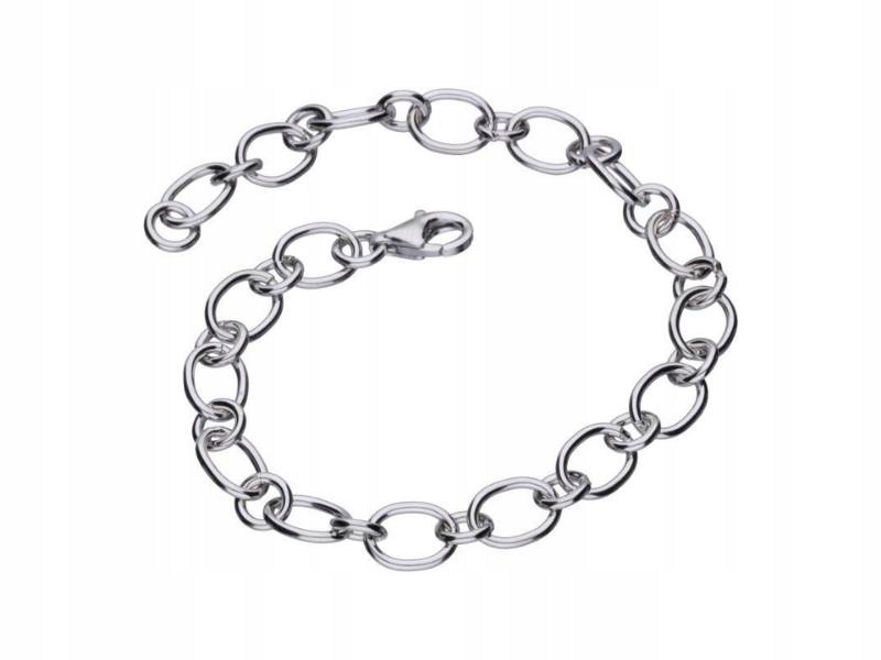 Stříbrný náramek 925 články řetězu módní vzor elegantní dárek 17 cm