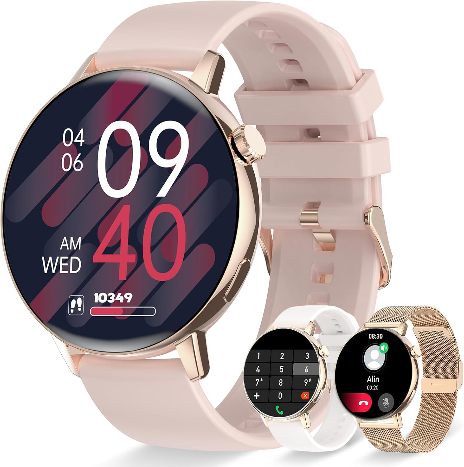 Damski smartwatch z krokomierzem, pulsometr, monitor snu, Diy tarcza