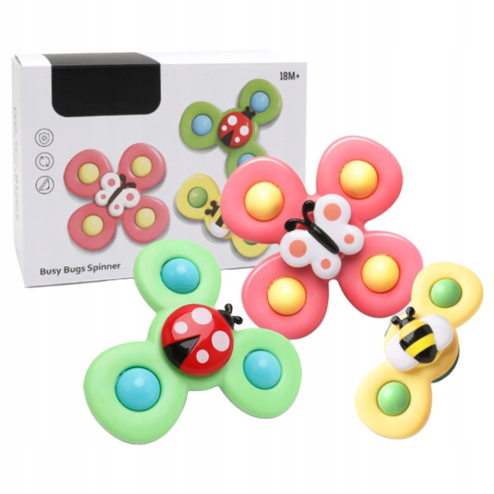 Suction Cup Spinner Toy for Baby – 3 Pcs Spinning Top Learning