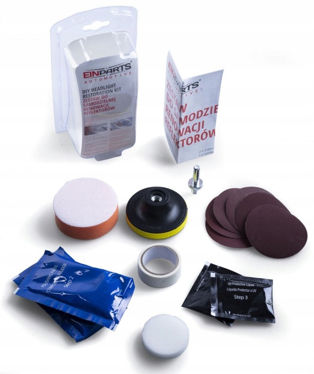 ZESTAW DO RENOWACJI REGENERACJI LAMP REFLEKTORÓW Rodzaj polerowanie lamp