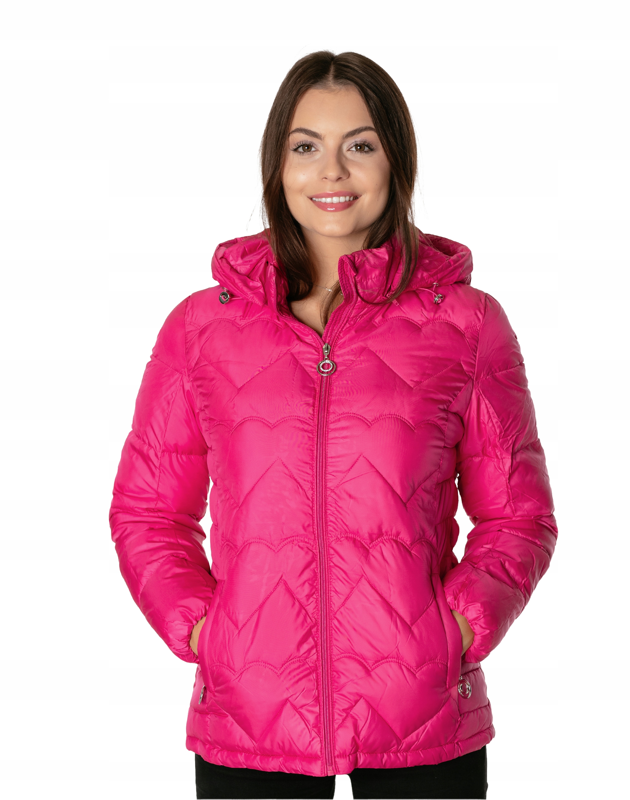 Teplá dámská zimní zateplená péřová bunda prošívaná na zimu 36036-4 XXL