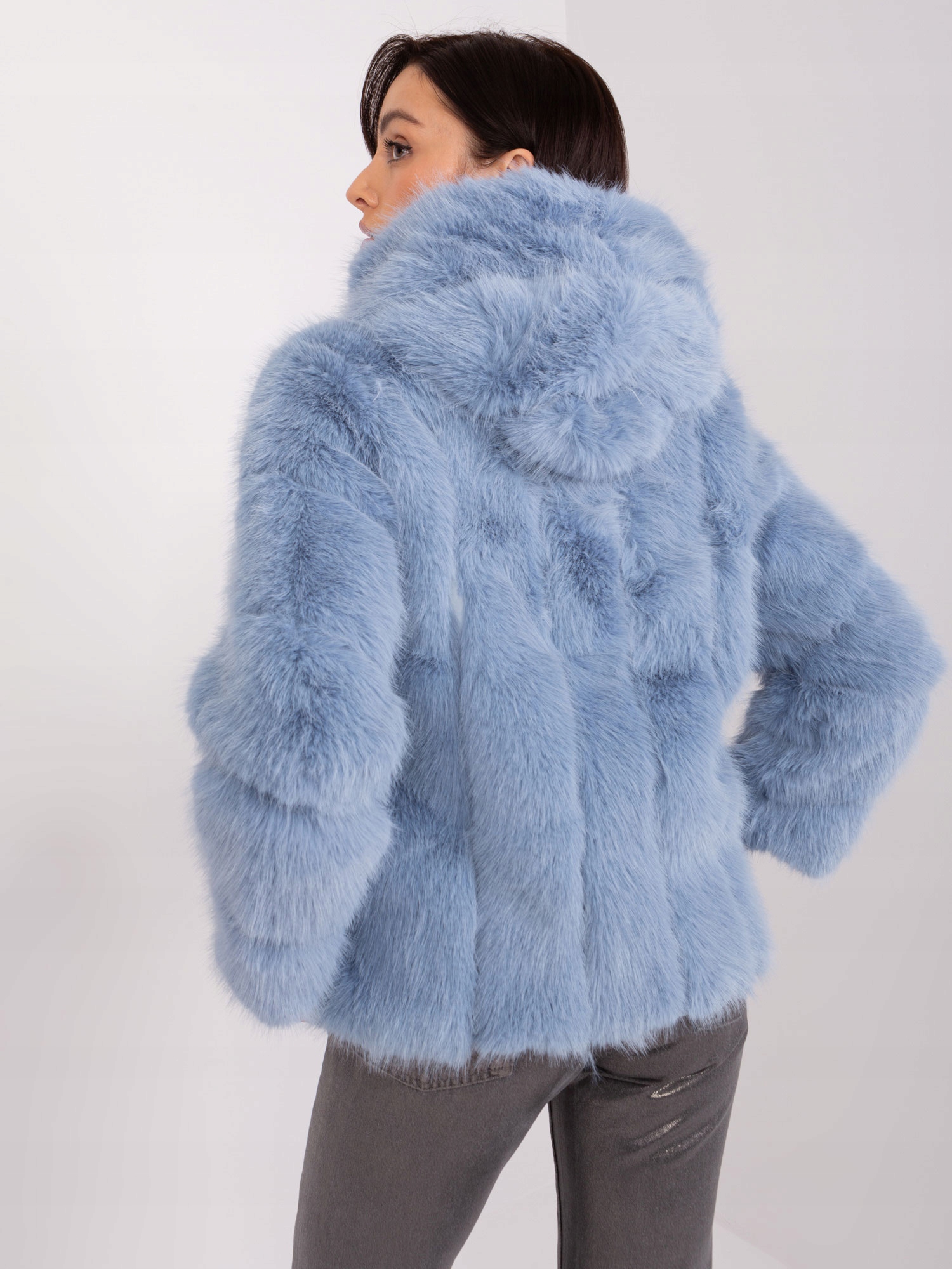 KURTKA DAMSKA FUTRZANA Z KAPTUREM FUTERKO Z PODSZEWKĄ Płeć kobieta