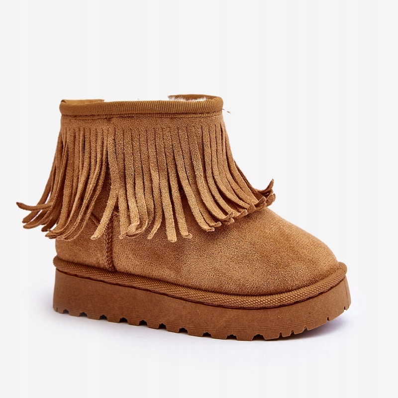 BOTKI ŚNIEGOWCE Z FRĘDZLAMI OCIEPLANE FUTERKIEM CAMEL 26