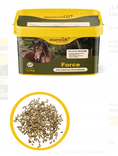 Marstall Force 3,5kg suplementy, granulat, witaminy i minerały dla koni