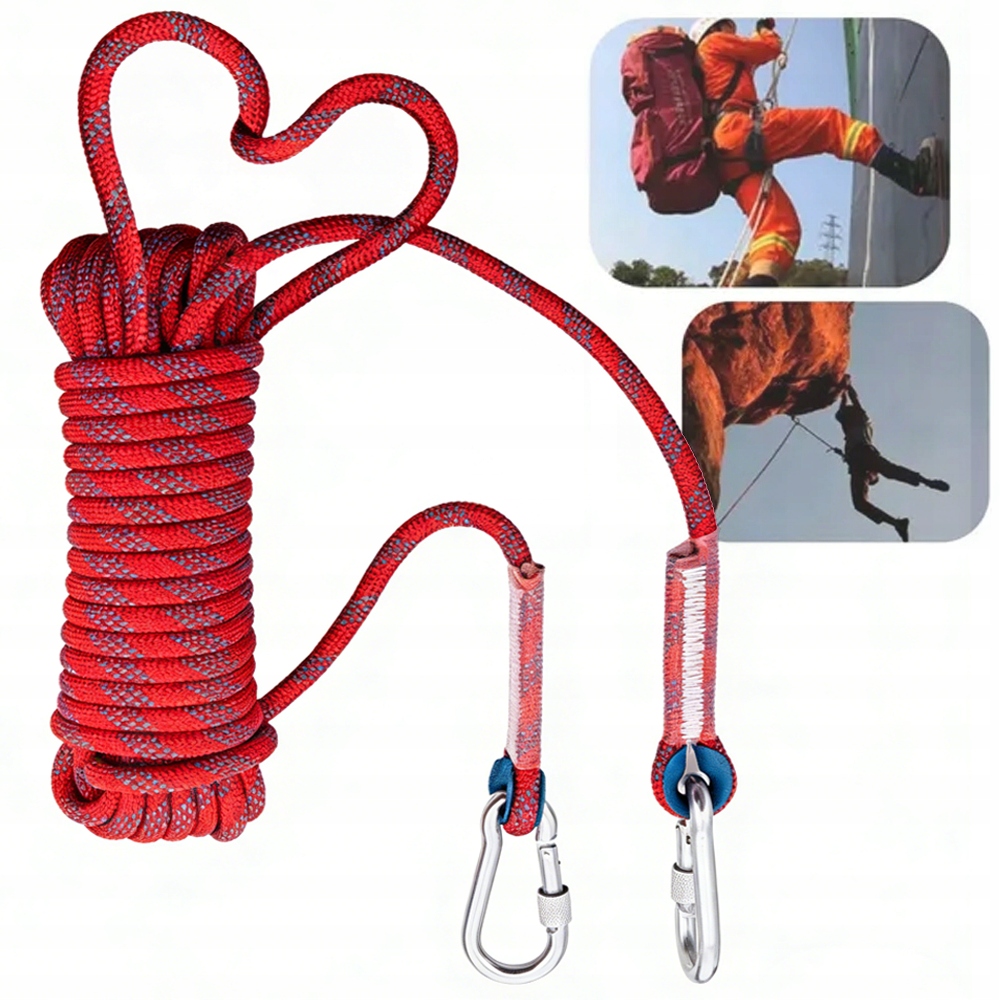 15M ZEWNĘTRZNA WSPINACZKA WSPINACZKOWA LINA 10MM ŚREDNICA UDŹWIG 1200 KG
