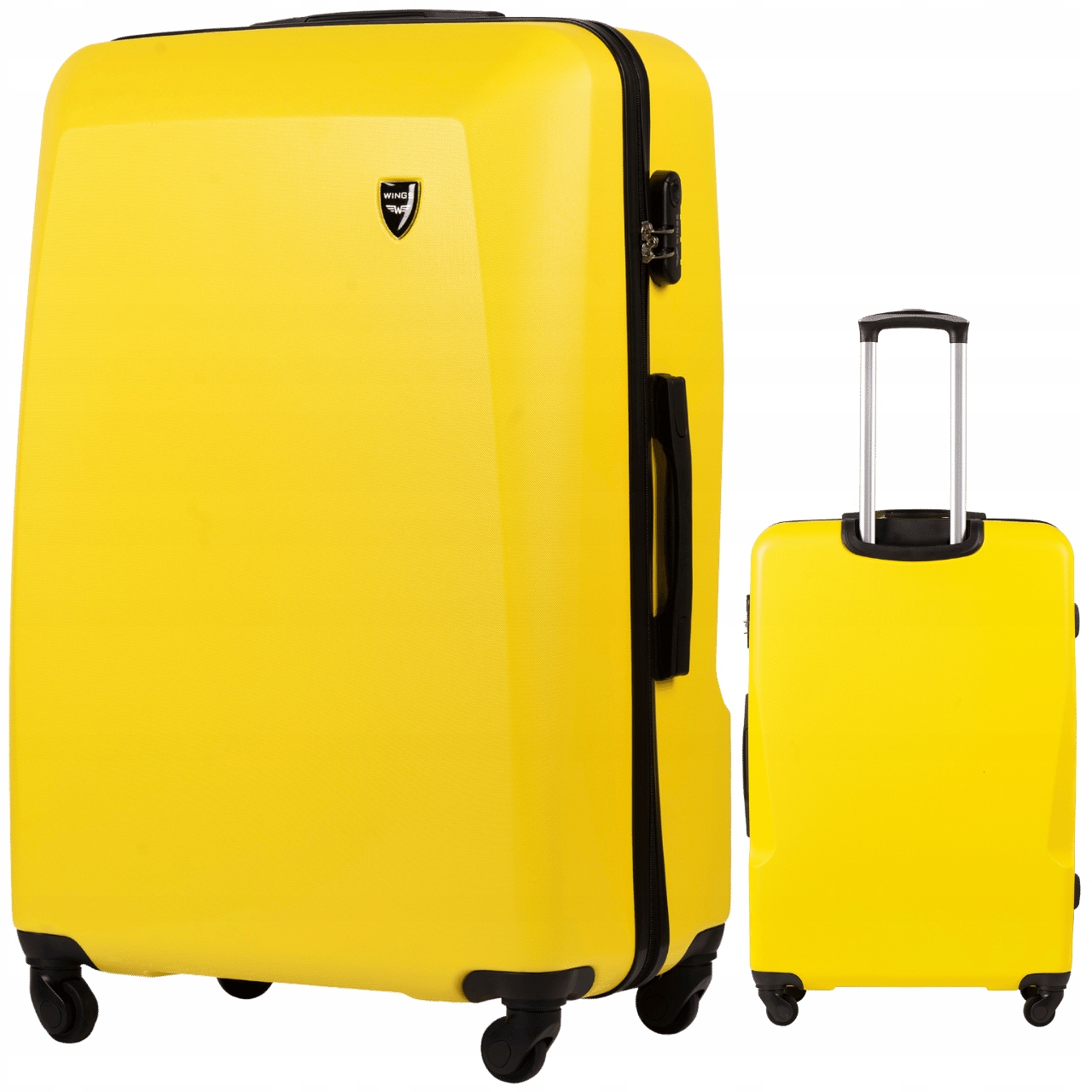 Duża Pojemna Walizka L 97L 28" 4 Koła Zamek Szyfrowy Wings 0125 Żółty
