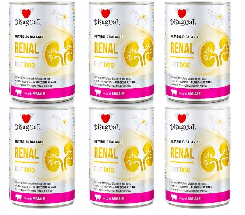 Levně Disugual pro psa Krmivo Vlhké veterinární Renal Ledviny Vepřové maso 6x400 g