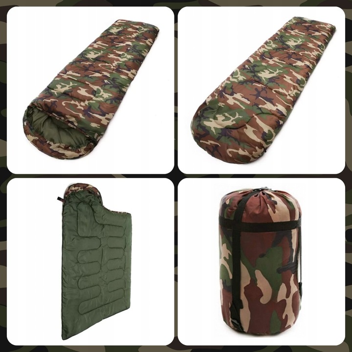 ŚPIWÓR TURYSTYCZNY MUMIA CIEPŁY LEKKI KOŁDRA Z KAPTUREM + POKROWIEC 2W1 Kształt mumia