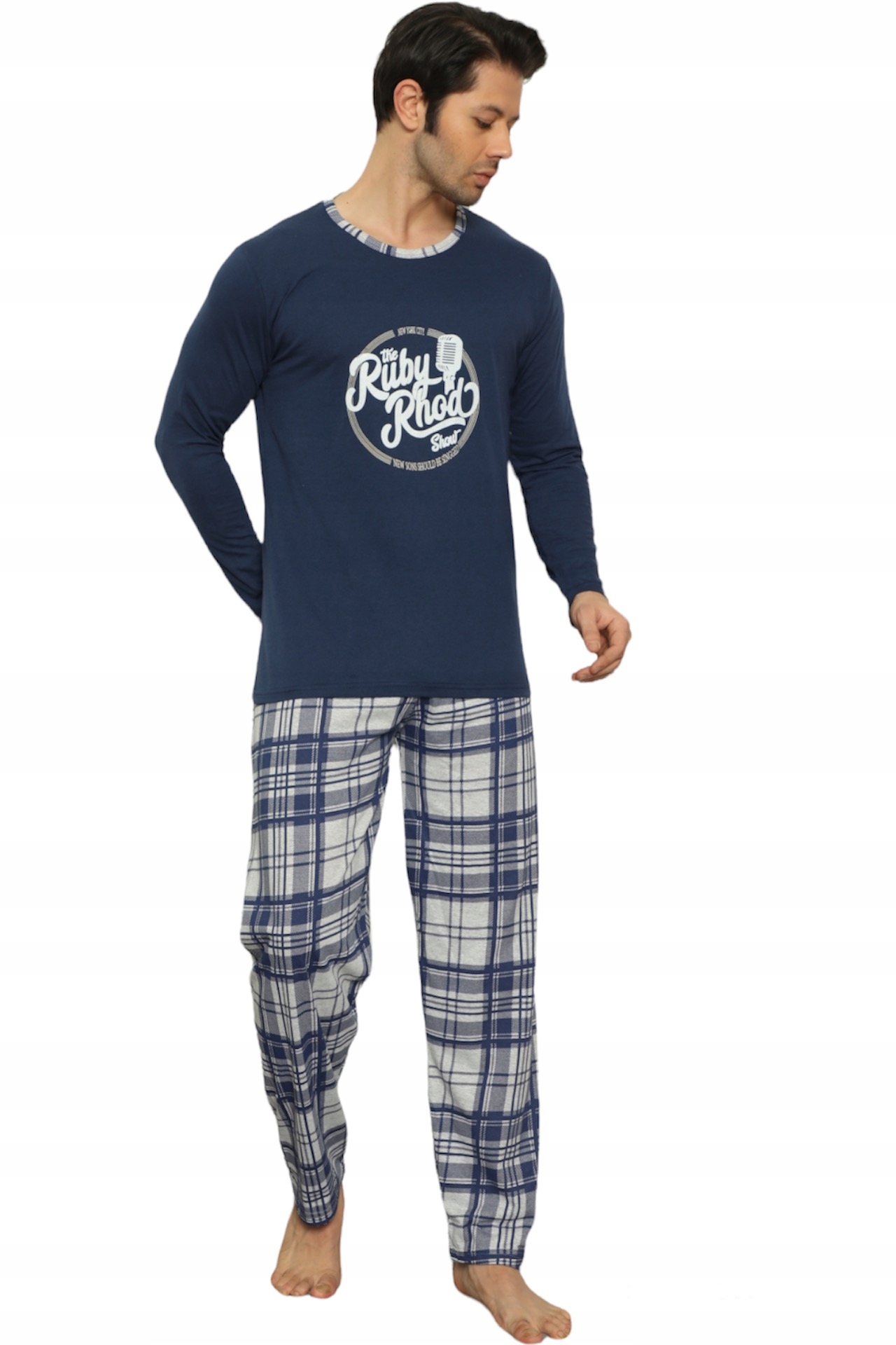 PIŻAMA MĘSKA DŁUGI RĘKAW DŁUGIE SPODNIE/BAWEŁNA Rozmiar XXL