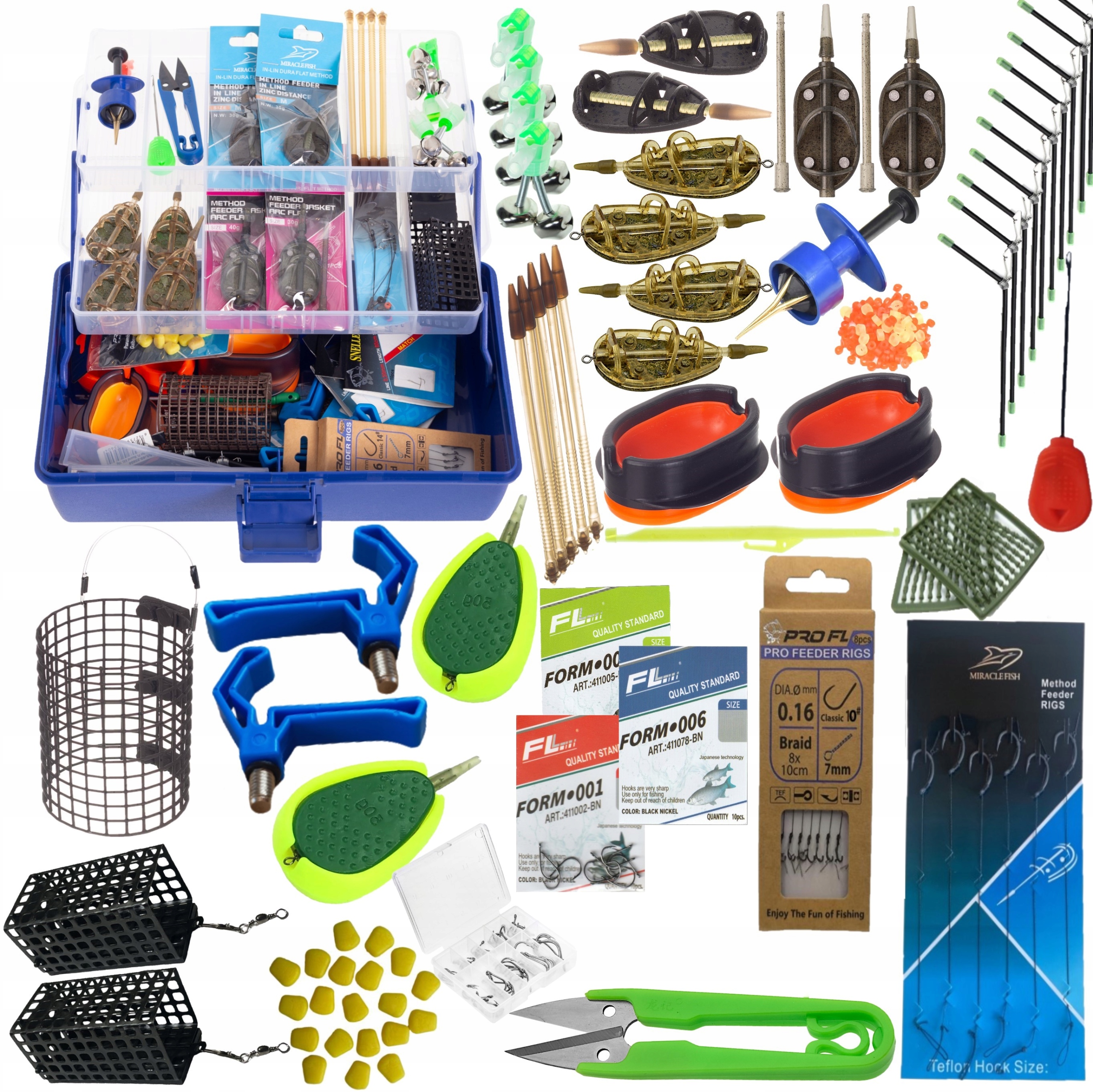 Duża Skrzynka Zestaw Wędkarski Akcesoria 181 Elem. Feeder Grunt