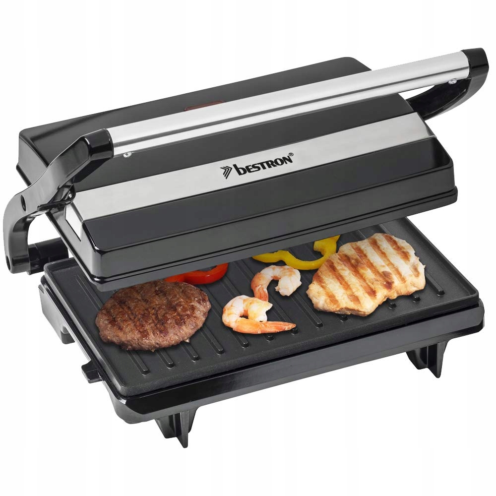 BESTRON Grill Kontaktowy Elektryczny 700W Czarny Powłoka Nieprzywierająca — miniatura 4