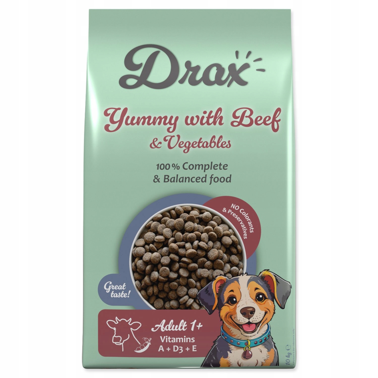 Levně Krmivo Drax Adult s hovězím a se zeleninou 10kg