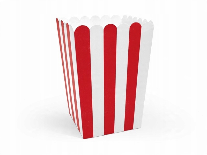 

Amerykańskie Pudełka na popcorn 7x7x12,5cm 6sztuk