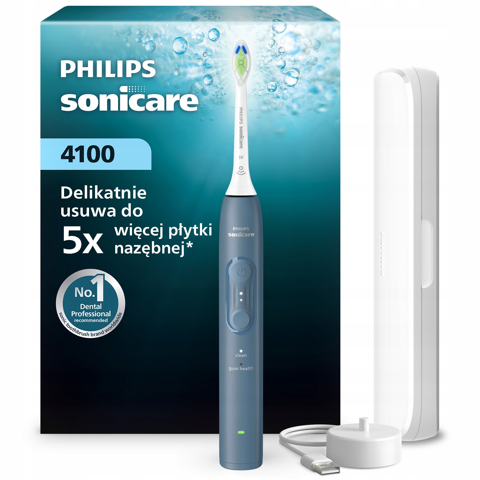 Philips Sonicare 4100 szczoteczka soniczna morska etui podróżne HX4043/48