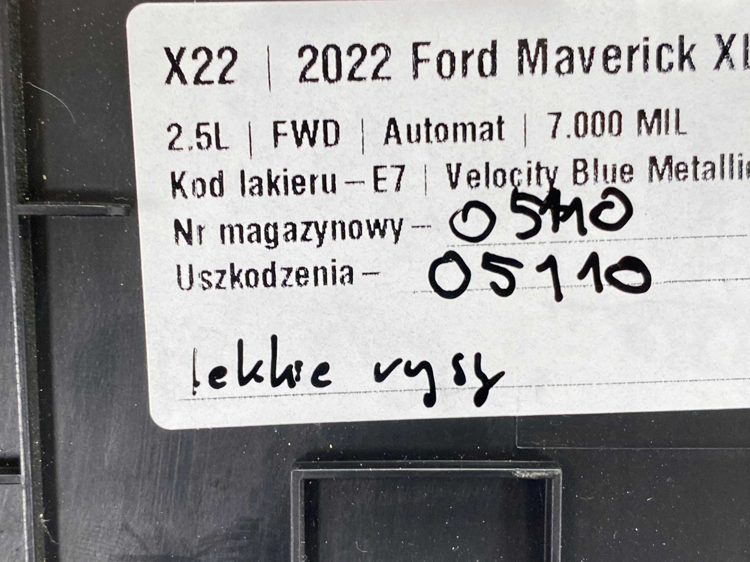 right plastic side cover Ford Maverick 2022+ USA