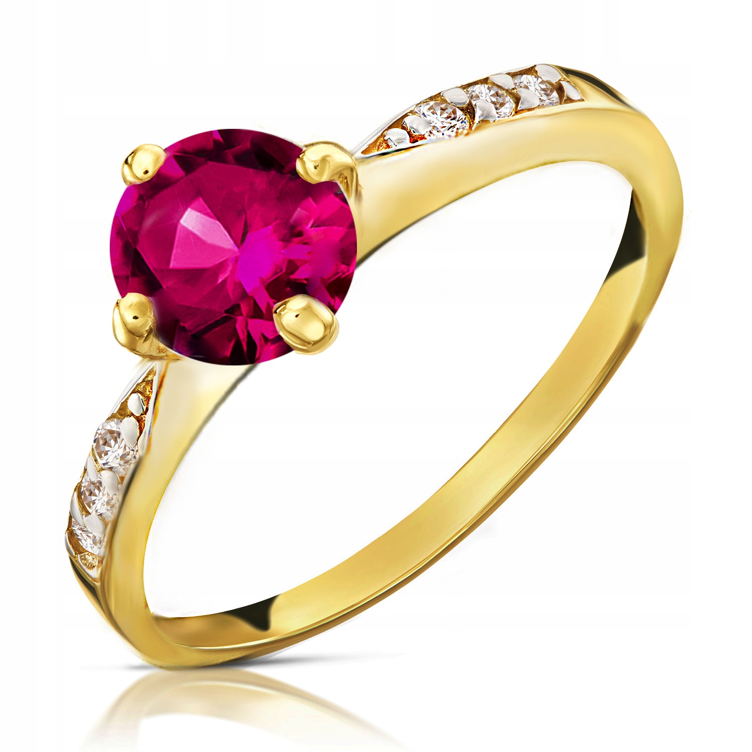 

Złoty Pierścionek Zaręczynowy 333 8K Rubin r9