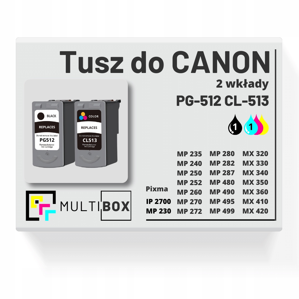 2x Nowy Tusz PG-512 CL-513 do Canon Pixma MP250 MP495 IP2700 MX340