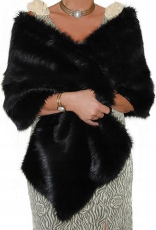 ślubny SZAL FUTRZANY _ narzutka etola do ŚLUBU Model szal