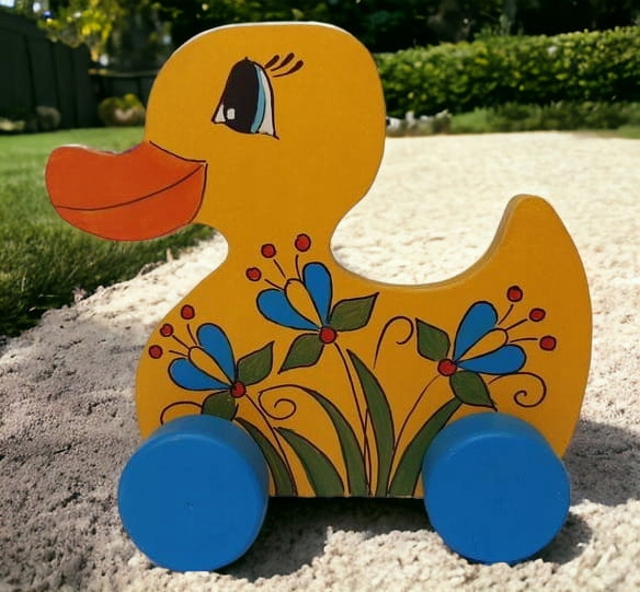 Zabawka drewniana kaczuszka kaszubska Wiek dziecka 3 lata +