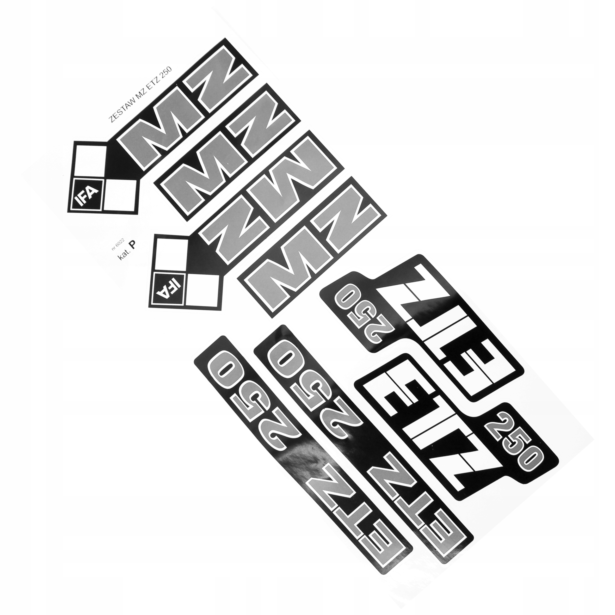 

Zestaw Naklejek Naklejki Mz Etz 250 Srebrne
