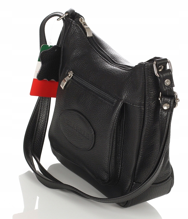 Vera Pelle zgrabna torebka listonoszka skóra naturalna Długi Pasek S46