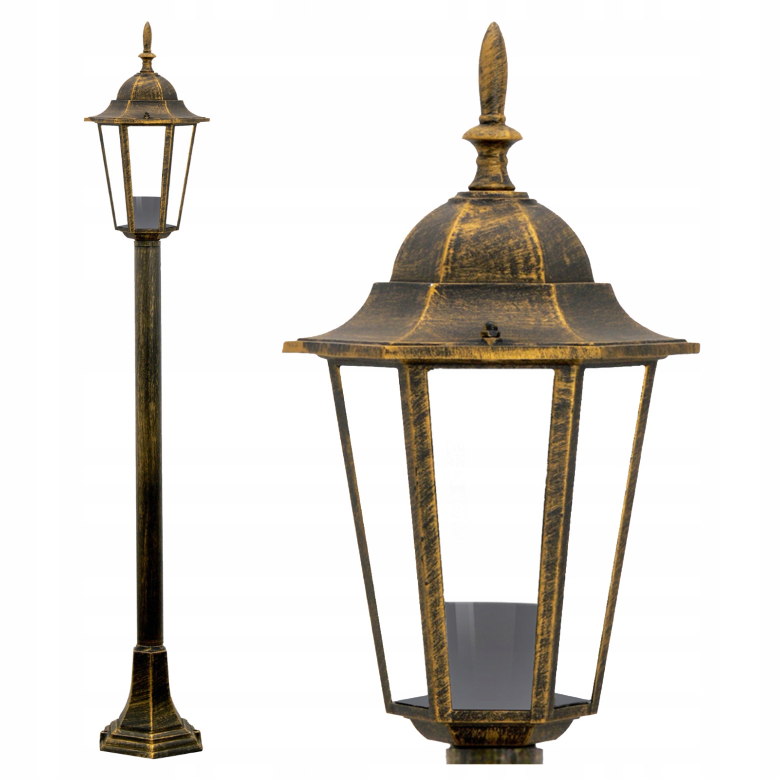 Lampa Ogrodowa Stojąca Wysoka Latarnia Słupek Zewnętrzny E27 1m Patyna