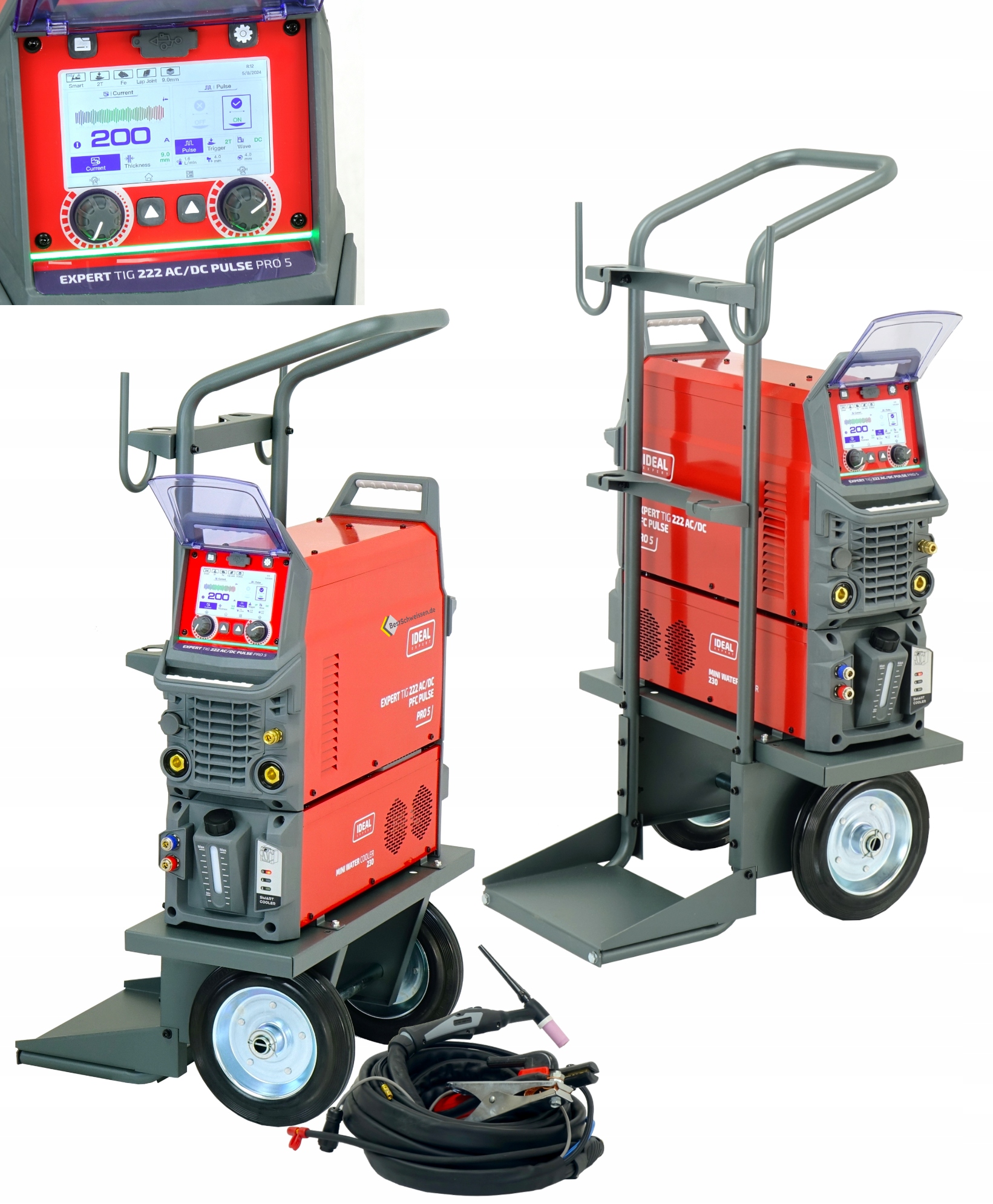 Spawarka inwertorowa Ideal Expert Tig 222 w kolorze szarym
