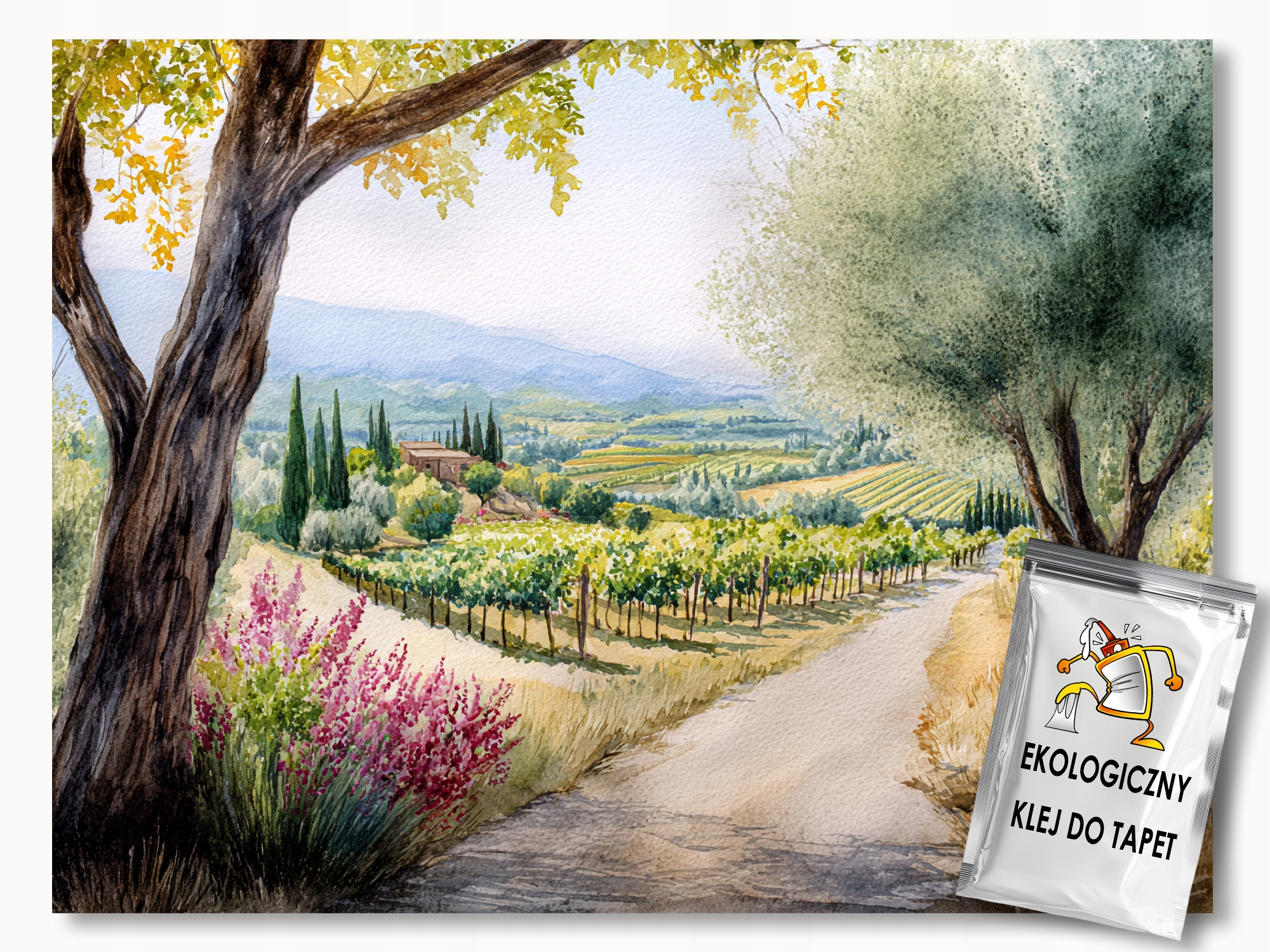 Fototapeta Flizelina Krajina Itálie Toskánsko Vinice Vila 416x290 lepidlo