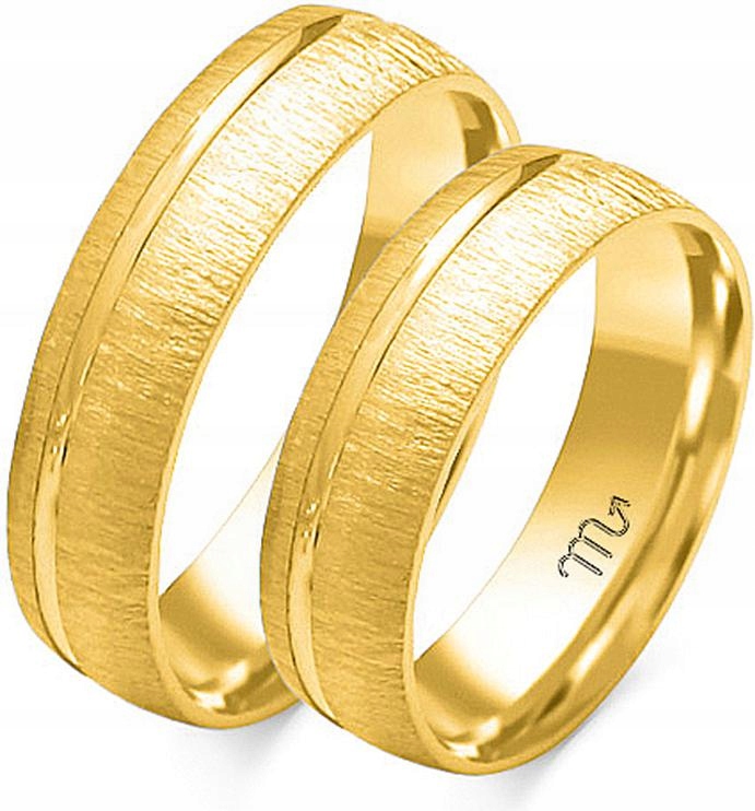Moderní snubní prsten ze zlata 585, 17 18 19, exkluzivní kolekce