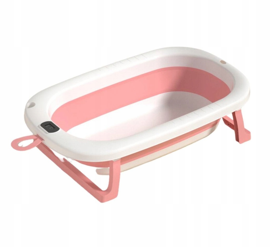 NOWA WANIENKA SKŁADANA SILIKONOWA Z TERMOMETREM I PODUSZKĄ WANNA RÓŻOWA EAN (GTIN) 5905799283700