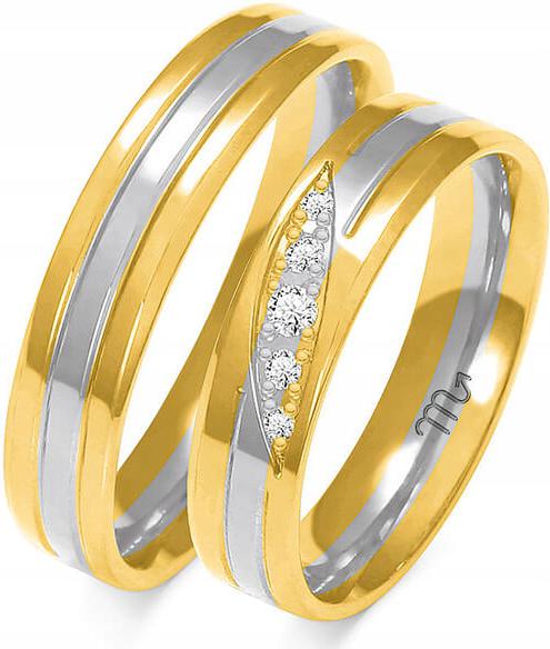 Zlatý moderní snubní prsten svatba 14K 585 vel. 11 12 13, elegantní model gravírování