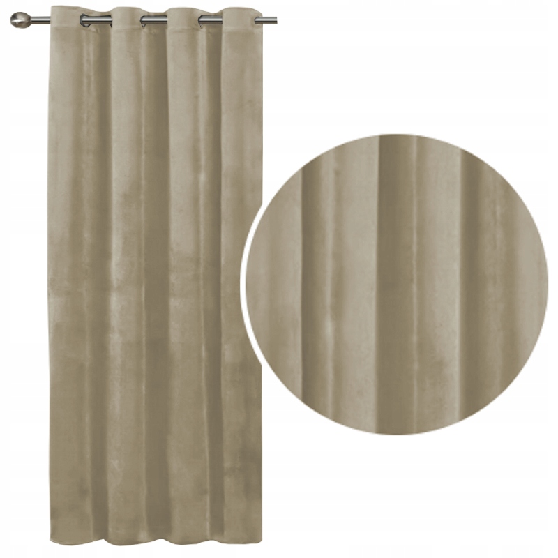 Velurové záclony Imperial 140x250 výška závěs Velur béžová světlá