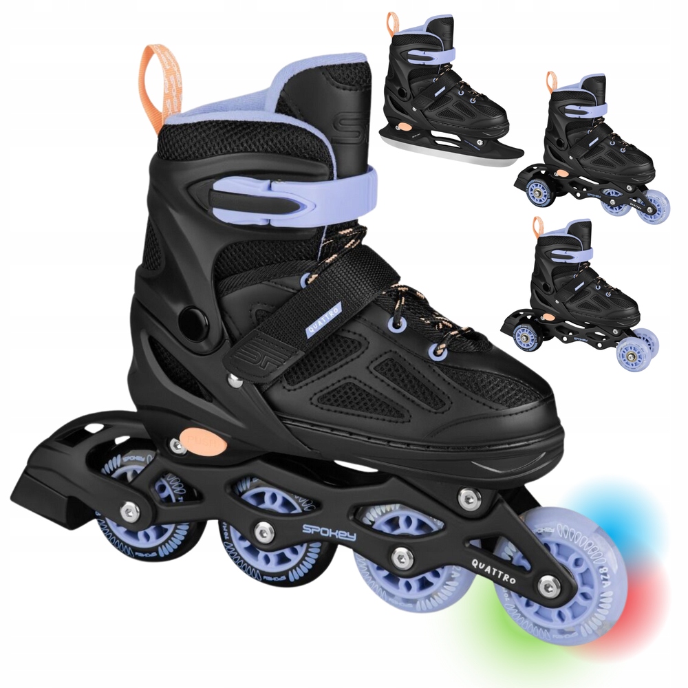 Brusle 2v1 4v1 Brusle 2v1 Nastavitelné Kolečkové Brusle Kolečkové brusle Led Dětské Quattro